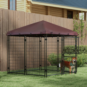 Outdoor Pet Kennel Waterproof Canopy Large Door 4.6x4.6x5
