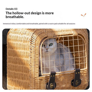 Discover the Ultimate Portable Woven Rattan Pet Carrier