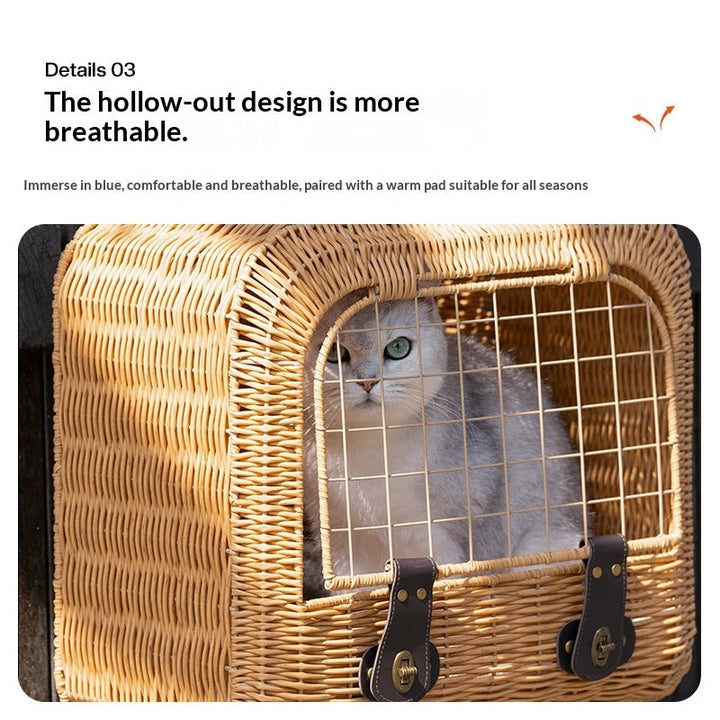 Discover the Ultimate Portable Woven Rattan Pet Carrier